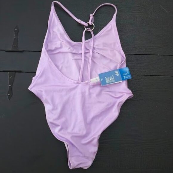 NWT H&M sz large lavender one piece high leg swimsuit - Picture 3 of 5